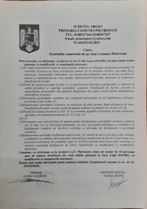 Anunț privind efectuare orelor de munca a beneficiarilor vmg